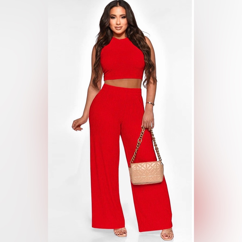 Summer Red Women's Two-Piece Set Size M